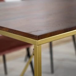 Jack & Alice Table Loga - Acacia massif / Fer - Acacia / Doré -Meubles de salle à manger Soldes Magasin 1000215561 210929 095116000032 DETAILS P000000001000215561