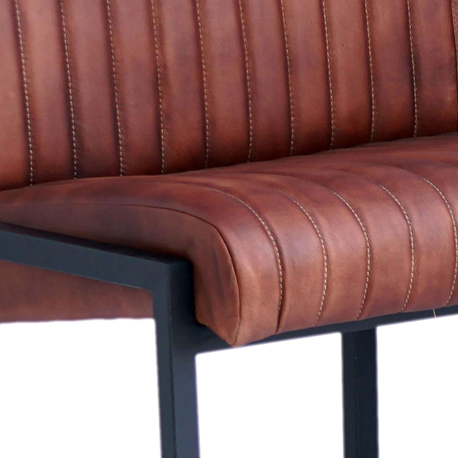 Ars manufacti Banquette Wylie - Cuir / Fer - Marron vintage / Noir 5 Ars manufacti Banquette Wylie - Cuir / Fer - Marron vintage / Noir – Image 5