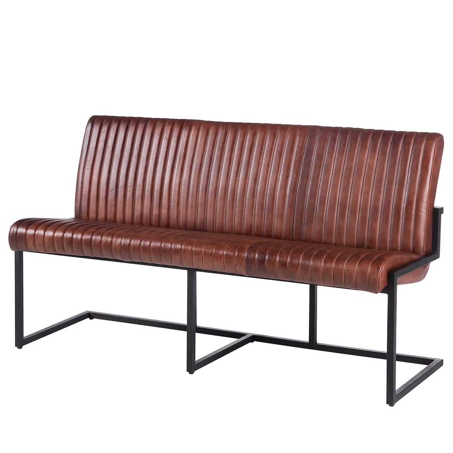 Ars manufacti Banquette Wylie - Cuir / Fer - Marron vintage / Noir 1 Ars manufacti Banquette Wylie - Cuir / Fer - Marron vintage / Noir