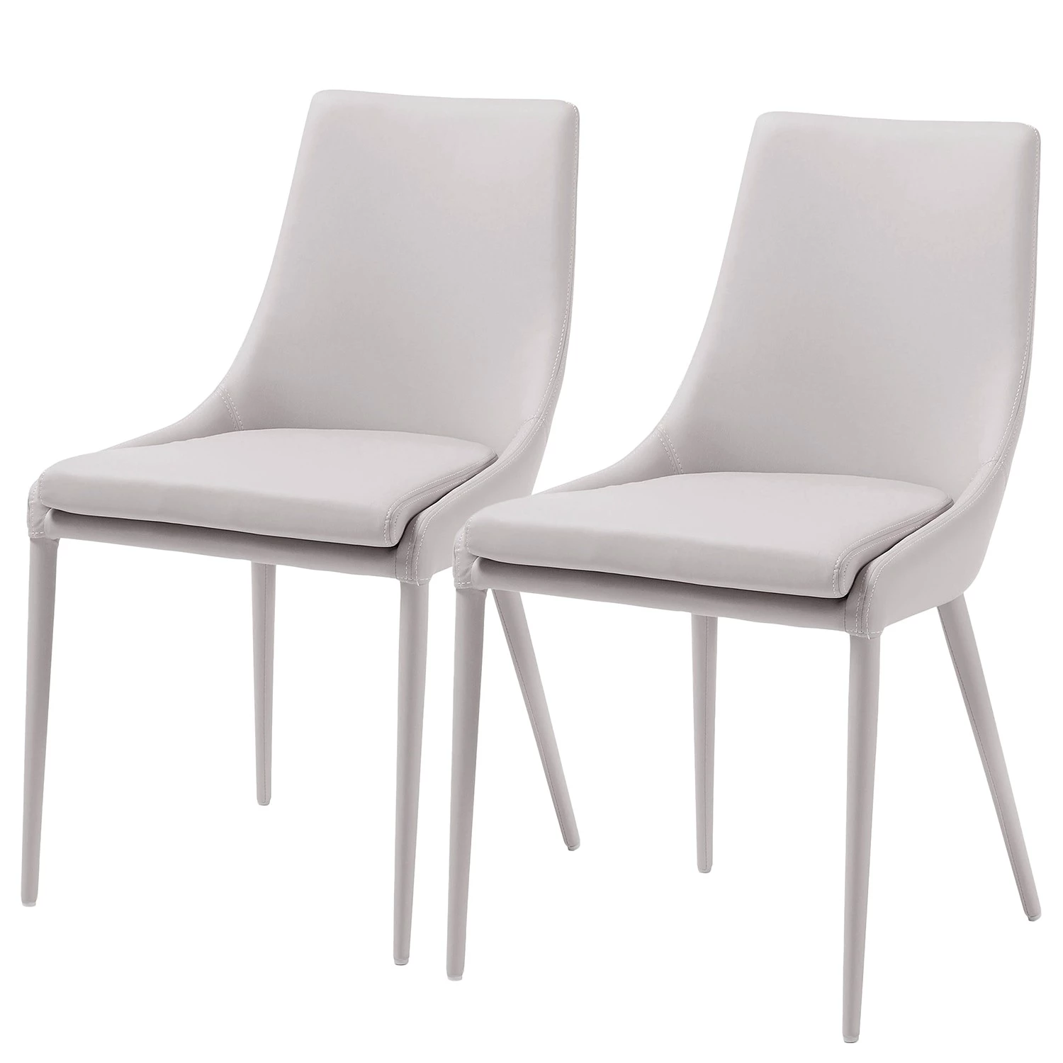 Loftscape Chaises capitonnées Doyline II (2 él.) - Tissu / Imitation cuir - Beige 1 Loftscape Chaises capitonnées Doyline II (2 él.) - Tissu / Imitation cuir - Beige