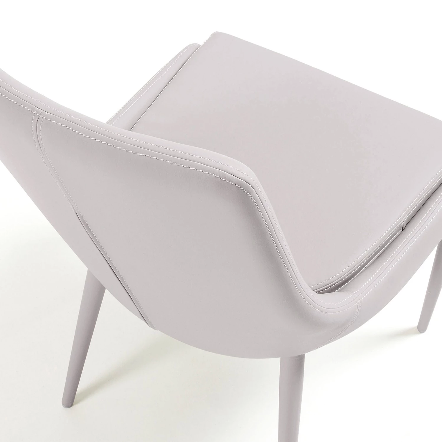 Loftscape Chaises capitonnées Doyline II (2 él.) - Tissu / Imitation cuir - Beige 4 Loftscape Chaises capitonnées Doyline II (2 él.) - Tissu / Imitation cuir - Beige – Image 4