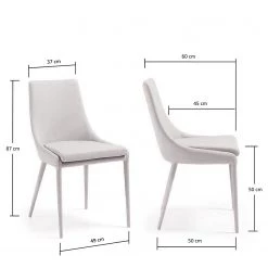 Loftscape Chaises capitonnées Doyline II (2 él.) - Tissu / Imitation cuir - Beige 11 Loftscape Chaises capitonnées Doyline II (2 él.) - Tissu / Imitation cuir - Beige -Meubles de salle à manger Soldes Magasin 1000216151 200623 13431900019 SKETCH DETAILS P000000001000216151 sketch