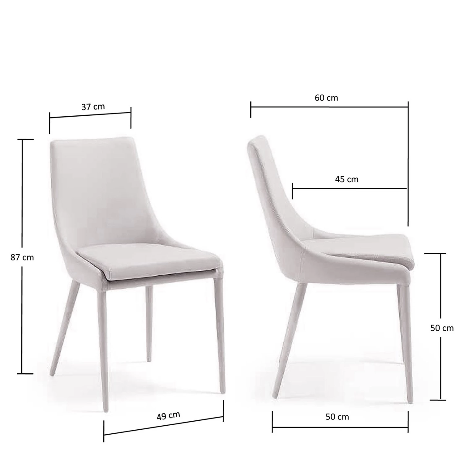 Loftscape Chaises capitonnées Doyline II (2 él.) - Tissu / Imitation cuir - Beige 6 Loftscape Chaises capitonnées Doyline II (2 él.) - Tissu / Imitation cuir - Beige – Image 6