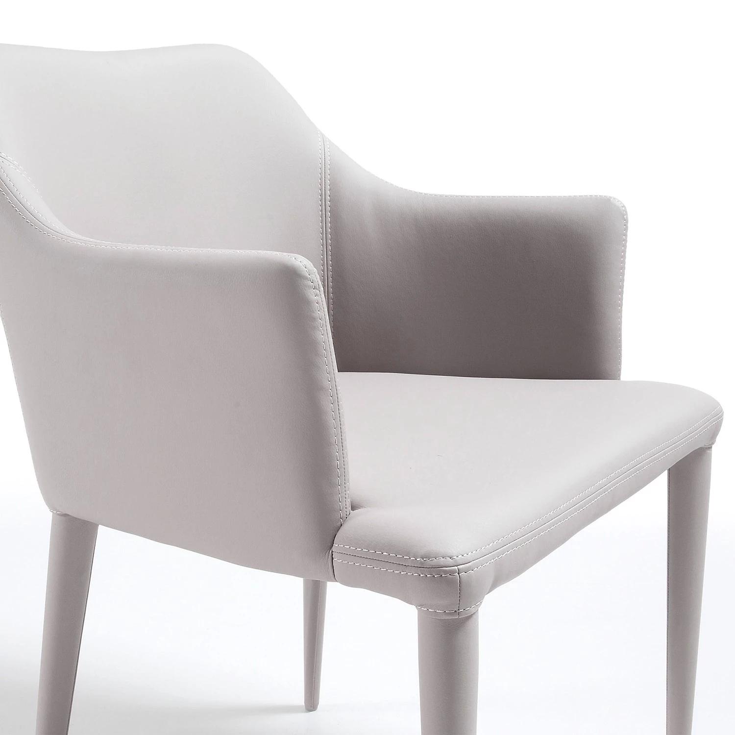 Loftscape Chaises à accoudoirs Dayline II (2 él.) - Imitation cuir / Acier - Gris clair 4 Loftscape Chaises à accoudoirs Dayline II (2 él.) - Imitation cuir / Acier - Gris clair – Image 4