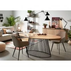 Red Living Chaises à accoudoirs Amira (lot de 2) - Imitation cuir / Acier - Noir - Sable vintage 9 Red Living Chaises à accoudoirs Amira (lot de 2) - Imitation cuir / Acier - Noir - Sable vintage -Meubles de salle à manger Soldes Magasin 1000216166 200623 13435300055 MOOD DETAILS P000000001000216166 mood