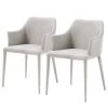 Loftscape Chaises à accoudoirs Dayline I (2 él.) - Tissu / Acier - Gris clair