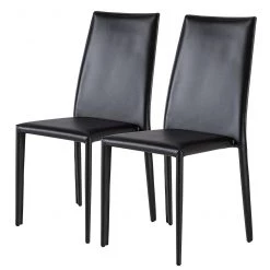 Fredriks Chaises Portola (lot de 2) - Cuir recyclé / Fer - Noir