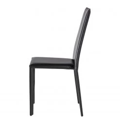 Fredriks Chaises Portola (lot de 2) - Cuir recyclé / Fer - Noir -Meubles de salle à manger Soldes Magasin 1000216618 210125 12454600003 DETAILS P000000001000216618
