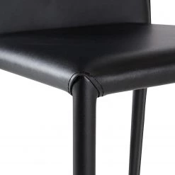 Fredriks Chaises Portola (lot de 2) - Cuir recyclé / Fer - Noir -Meubles de salle à manger Soldes Magasin 1000216618 210125 12454600007 DETAILS P000000001000216618