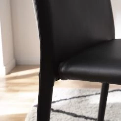 Fredriks Chaises Portola (lot de 2) - Cuir recyclé / Fer - Noir -Meubles de salle à manger Soldes Magasin 1000216618 210217 17120700004 DETAILS P000000001000216618