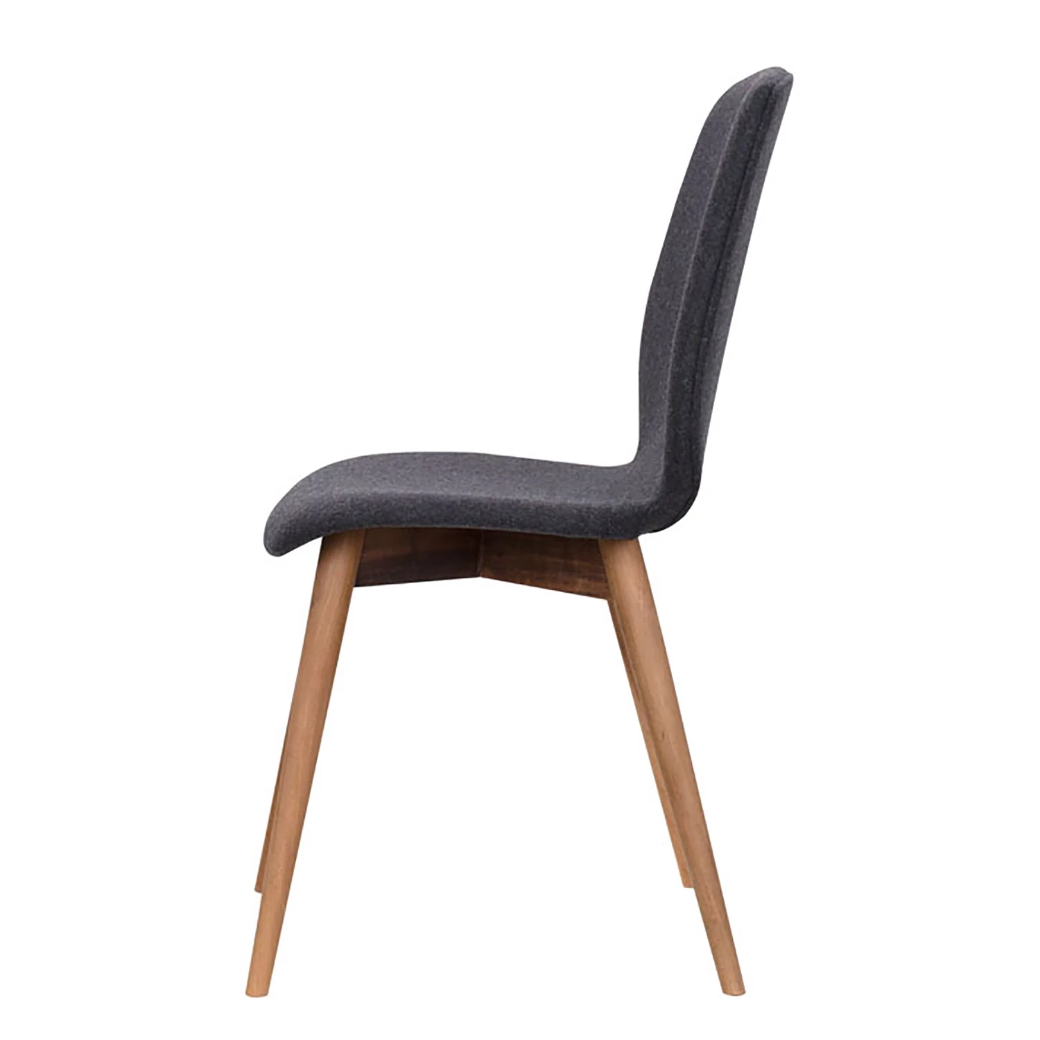 Studio Copenhagen Chaises capitonnées Helvig (lot de 2) - Tissu composite Vedi: Anthracite - Noyer 3 Studio Copenhagen Chaises capitonnées Helvig (lot de 2) - Tissu composite Vedi: Anthracite - Noyer – Image 3