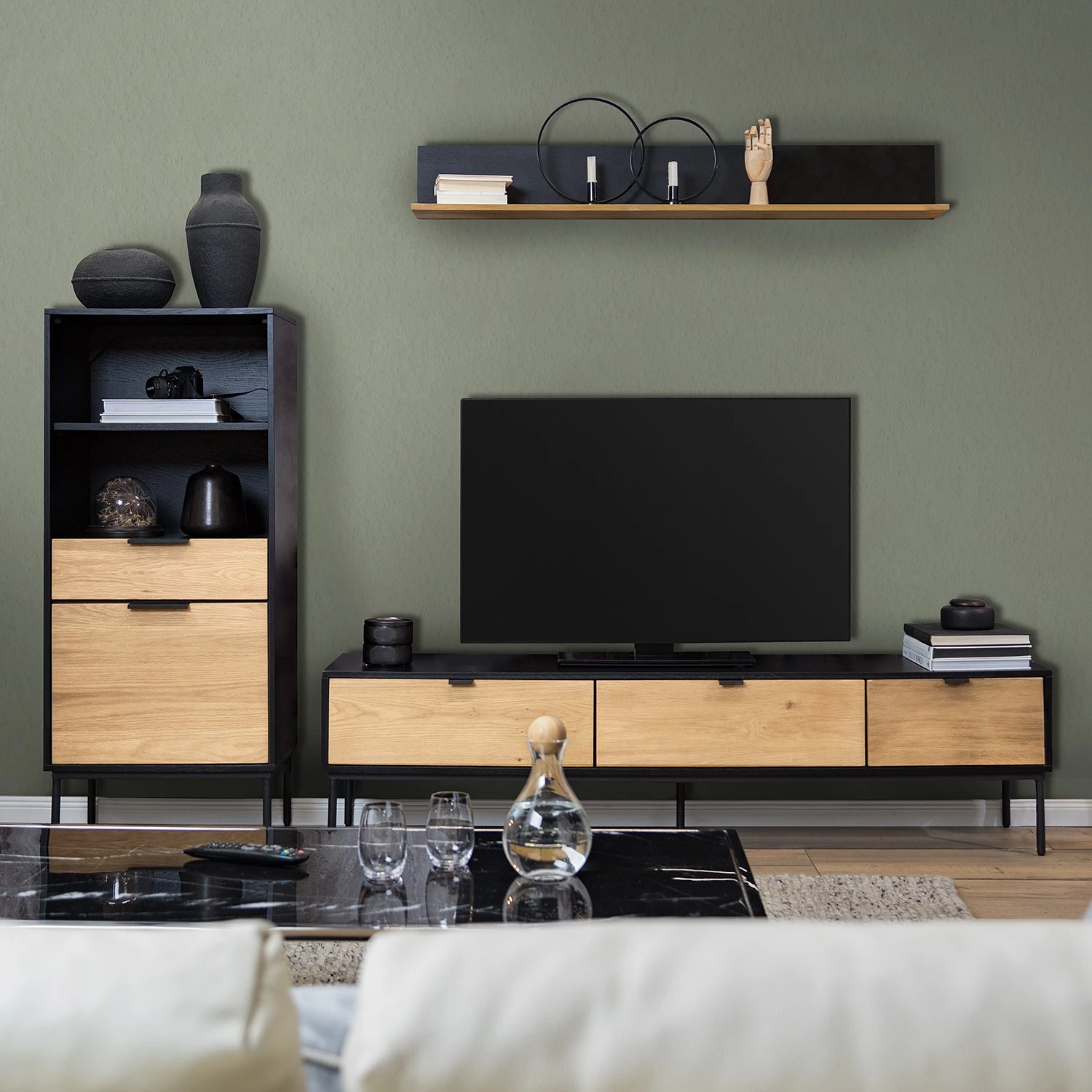 Studio Copenhagen Étagère Xavi - Placage en bois véritable / Métal - Chêne / Chêne noir 2 Studio Copenhagen Étagère Xavi - Placage en bois véritable / Métal - Chêne / Chêne noir – Image 2