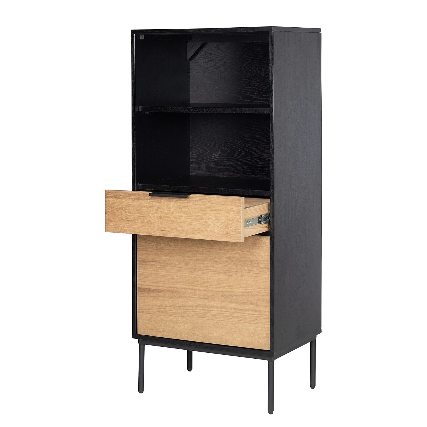 Studio Copenhagen Étagère Xavi - Placage en bois véritable / Métal - Chêne / Chêne noir 4 Studio Copenhagen Étagère Xavi - Placage en bois véritable / Métal - Chêne / Chêne noir – Image 4