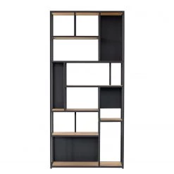 Studio Copenhagen Étagère Flox II - Placage en bois véritable / Métal -Chêne / Noir -Meubles de salle à manger Soldes Magasin 1000218118 210526 15451100018 DETAILS P000000001000218118