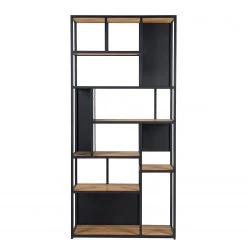 Studio Copenhagen Étagère Flox II - Placage en bois véritable / Métal -Chêne / Noir -Meubles de salle à manger Soldes Magasin 1000218118 210903 14103100011 DETAILS P000000001000218118