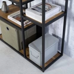 Studio Copenhagen Étagère Flox II - Placage en bois véritable / Métal -Chêne / Noir -Meubles de salle à manger Soldes Magasin 1000218118 211020 14273000064 DETAILS P000000001000218118