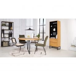 Studio Copenhagen Étagère Flox II - Placage en bois véritable / Métal -Chêne / Noir -Meubles de salle à manger Soldes Magasin 1000218118 211021 122852000029 MOOD DETAILS P000000001000218118 mood