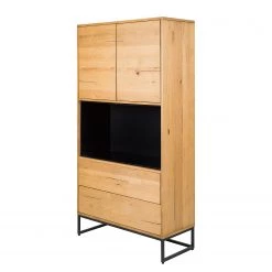 Studio Copenhagen Buffet haut Flox - Placage en bois véritable / Métal -Chêne / Noir