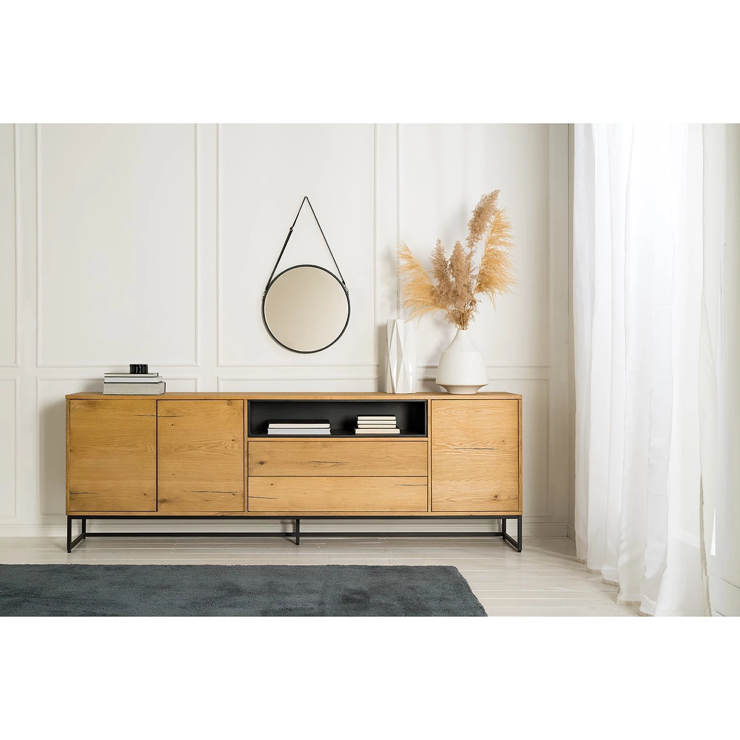 Studio Copenhagen Buffet Flox II - Placage en bois véritable / Métal -Chêne / Noir 2 Studio Copenhagen Buffet Flox II - Placage en bois véritable / Métal -Chêne / Noir – Image 2