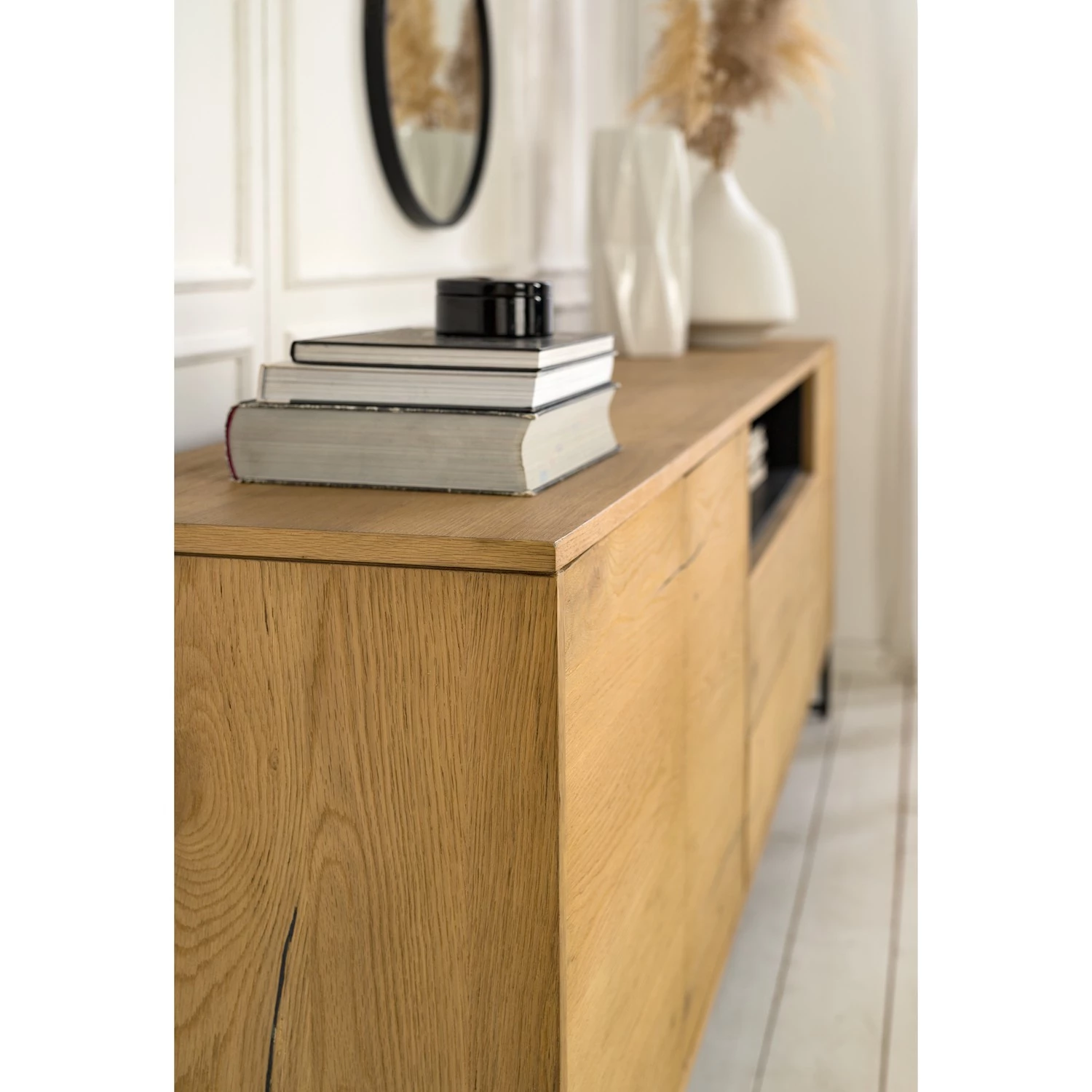 Studio Copenhagen Buffet Flox II - Placage en bois véritable / Métal -Chêne / Noir 7 Studio Copenhagen Buffet Flox II - Placage en bois véritable / Métal -Chêne / Noir – Image 7