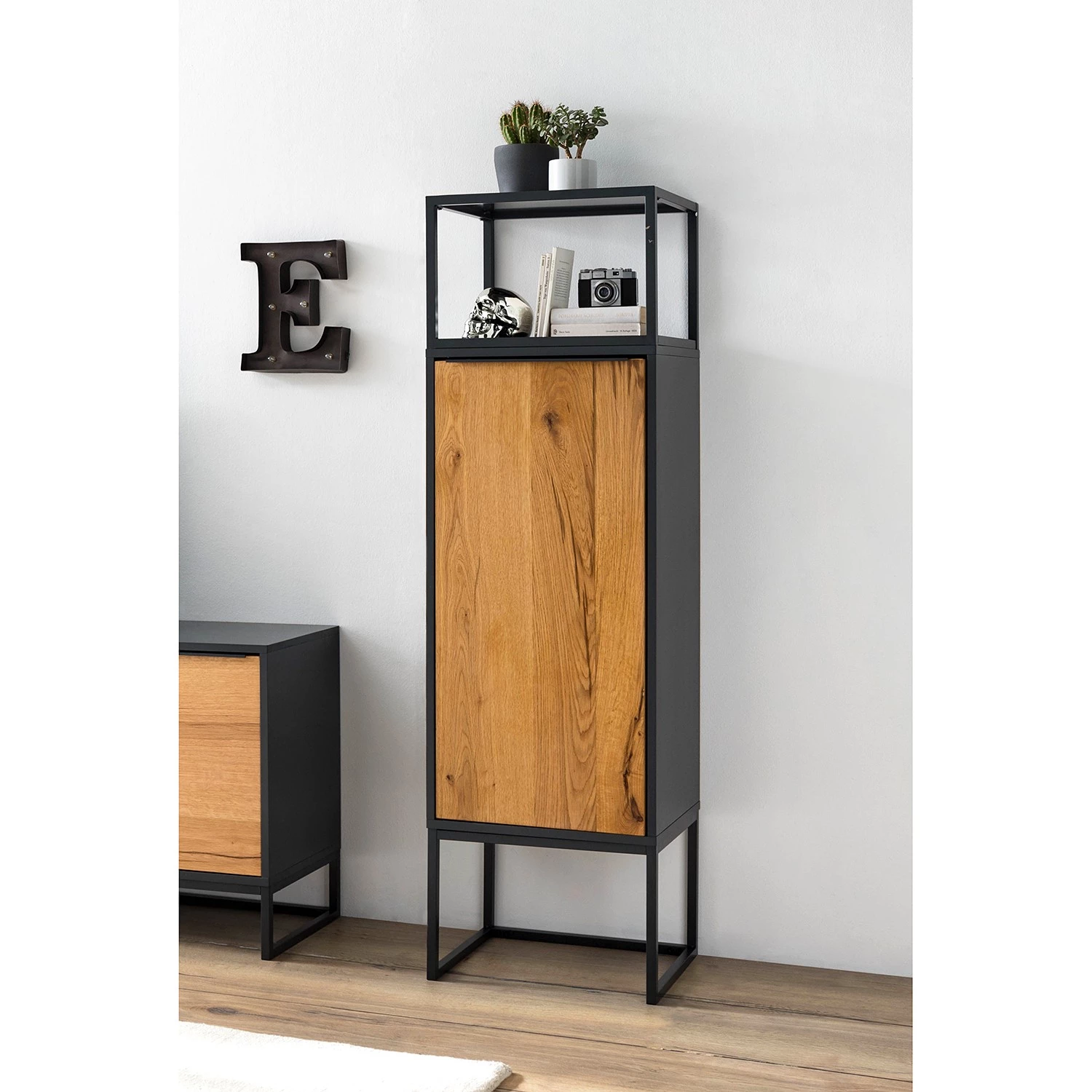 Red Living Armoire Barview I - Placage en chêne - Chêne / Anthracite 2 Red Living Armoire Barview I - Placage en chêne - Chêne / Anthracite – Image 2