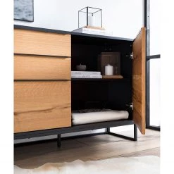 Red Living Buffet Barview I - Placage en chêne - Chêne / Anthracite -Meubles de salle à manger Soldes Magasin 1000218372 210527 08075200003 MOOD DETAILS P000000001000218372 mood