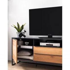 Red Living Buffet Barview II - Placage en chêne - Chêne / Anthracite -Meubles de salle à manger Soldes Magasin 1000218373 210413 12582700031 DETAILS P000000001000218373