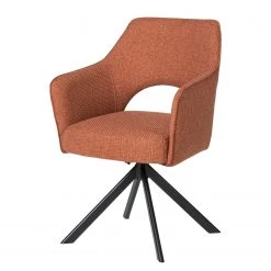 Fredriks Chaise à accoudoirs Tustin - Tissu / Métal - Marron rouille / Noir mat