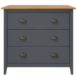 Maison Belfort Commode Rivery III - Pin massif - Anthracite -Meubles de salle à manger Soldes Magasin 1000218438 210128 06171200038 DETAILS P000000001000218438