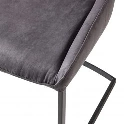 Fredriks Chaises cantilever Nadros (lot de 2) - Microfibre / Métal - Gris vintage / Noir mat -Meubles de salle à manger Soldes Magasin 1000218451 210120 13453800005 DETAILS P000000001000218451