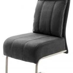 Fredriks Chaises cantilever Crowan(lot de 2) - Microfibre / Acier inoxydable - Gris vintage -Meubles de salle à manger Soldes Magasin 1000218550 210113 06122600008 DETAILS P000000001000218550