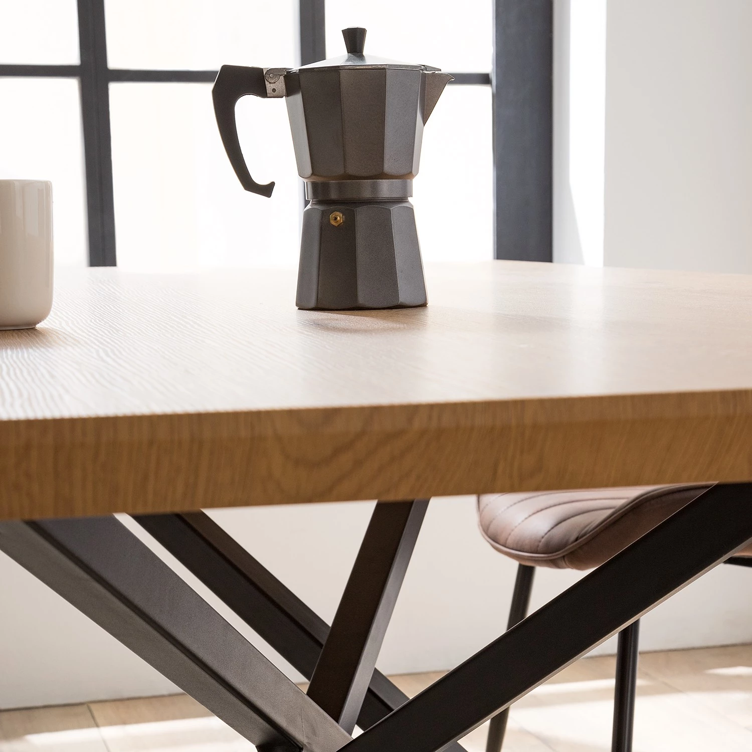 Red Living Table Levil - Métal - Imitation chêne / Noir mat 10 Red Living Table Levil - Métal - Imitation chêne / Noir mat – Image 10