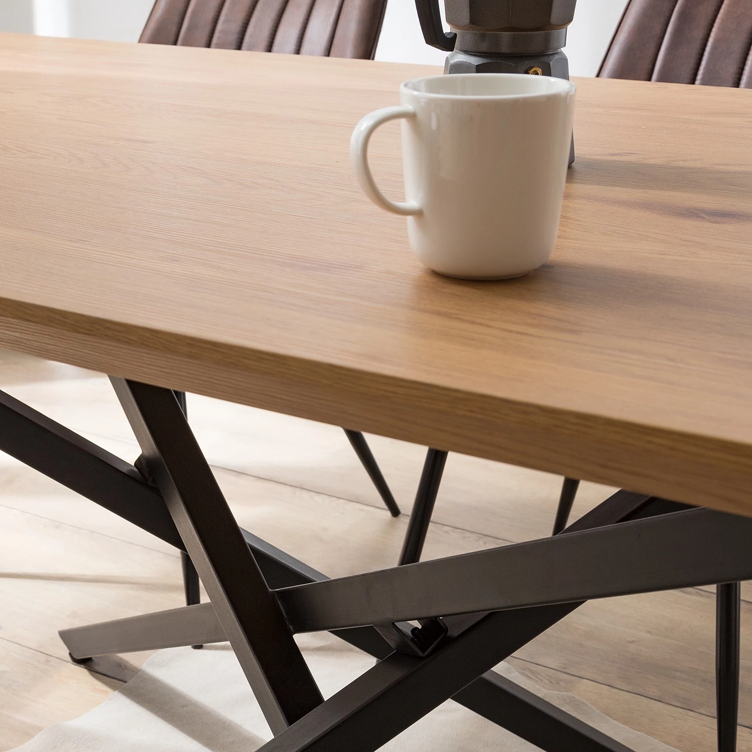 Red Living Table Levil - Métal - Imitation chêne / Noir mat 12 Red Living Table Levil - Métal - Imitation chêne / Noir mat – Image 12