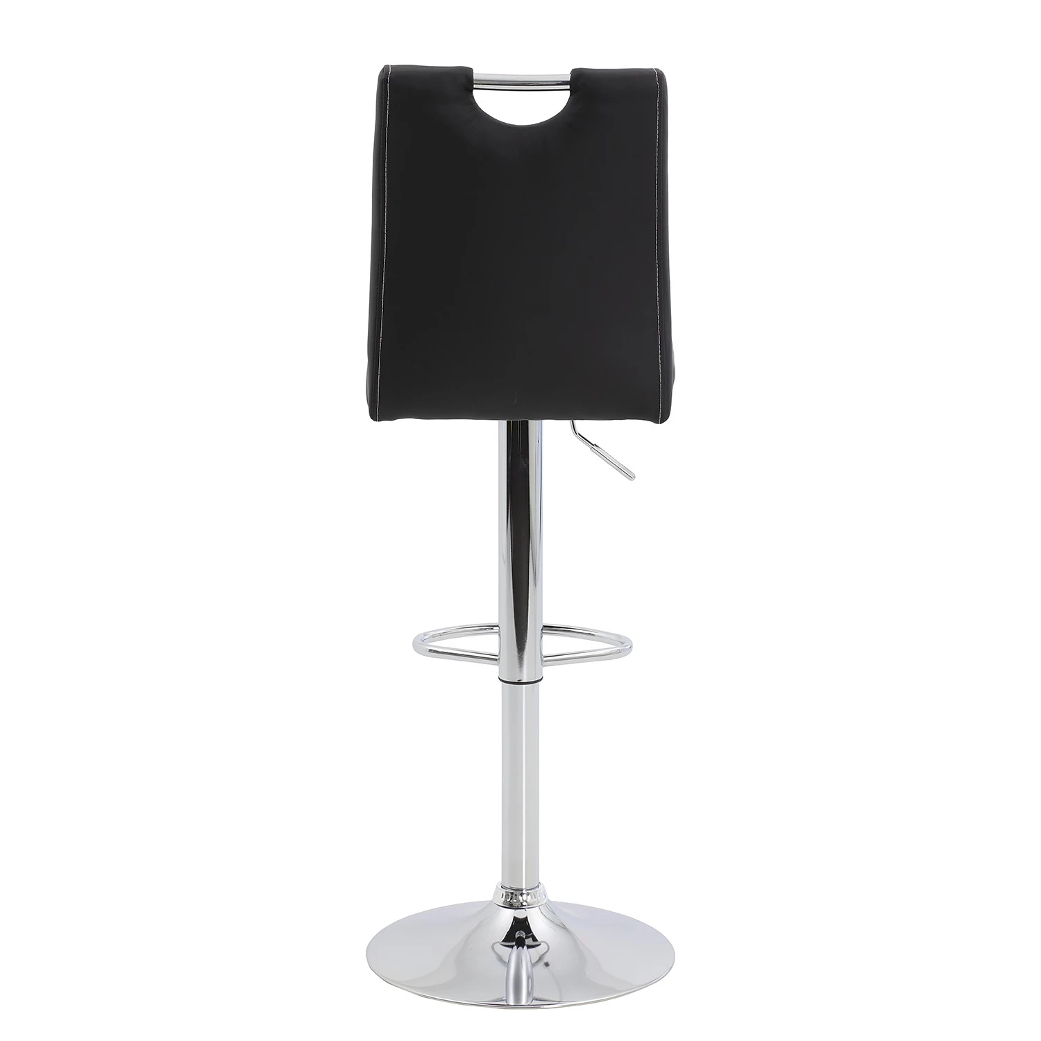 Fredriks Chaises de bar Malte (lot de 2) - Imitation cuir / Métal - Chrome - Noir 6 Fredriks Chaises de bar Malte (lot de 2) - Imitation cuir / Métal - Chrome - Noir – Image 6