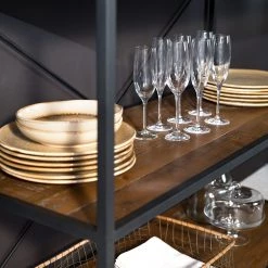 Ars manufacti Étagère Grasby I - Pin recyclé / Métal - Pin foncé / Noir -Meubles de salle à manger Soldes Magasin 1000219219 220301 030 DETAILS P000000001000219219