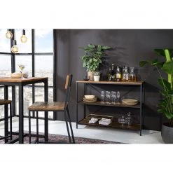 Ars manufacti Chaises de bar Grasby (lot de 2) - Pin recyclé / Métal - Pin foncé / Noir -Meubles de salle à manger Soldes Magasin 1000219221 220301 030 DETAILS P000000001000219221