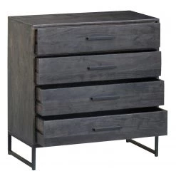 Jack & Alice Commode Loga - Acacia massif / Fer - Acacia gris / Noir -Meubles de salle à manger Soldes Magasin 1000219285 210303 09490600038 DETAILS P000000001000219285
