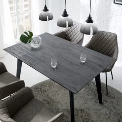 Ars manufacti Table Mannford - Imitation chêne de tourbière / Noir mat - Largeur : 140 cm -Meubles de salle à manger Soldes Magasin 1000219290 210312 14234800015 DETAILS P000000001000219290