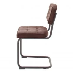 Ars manufacti Chaises cantilever Dalcross (lot de 2) - Microfibre / Métal - Marron -Meubles de salle à manger Soldes Magasin 1000219292 201201 15101800003 DETAILS P000000001000219292