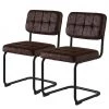 Ars manufacti Chaises cantilever Dalcross (lot de 2) - Microfibre / Métal - Marron