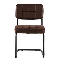 Ars manufacti Chaises cantilever Dalcross (lot de 2) - Microfibre / Métal - Marron -Meubles de salle à manger Soldes Magasin 1000219292 210125 09554100002 DETAILS P000000001000219292