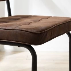 Ars manufacti Chaises cantilever Dalcross (lot de 2) - Microfibre / Métal - Marron -Meubles de salle à manger Soldes Magasin 1000219292 210223 14200900005 DETAILS P000000001000219292