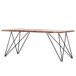 Red Living Table Painter I - Acacia massif / Métal - Acacia / Noir