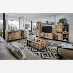 Ridgevalley Tablette murale Priay - Imitation mélèze / Graphite - Largeur : 155 cm -Meubles de salle à manger Soldes Magasin 1000220671 200819 06340200028 MOOD DETAILS P000000001000220671 mood