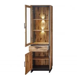 Ridgevalley Vitrine Priay II - Avec éclairage - Imitation mélèze / Graphite -Meubles de salle à manger Soldes Magasin 1000220683 200819 06364400101 DETAILS P000000001000220683