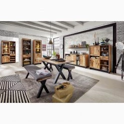 Ridgevalley Buffet Priay - Imitation mélèze / Graphite -Meubles de salle à manger Soldes Magasin 1000220687 200819 06373300123 MOOD DETAILS P000000001000220687 mood