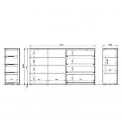 Germania Buffet Oakland II - Blanc -Meubles de salle à manger Soldes Magasin 1000223281 200826 06235900040 SKETCH DETAILS P000000001000223281 sketch