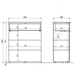 Germania Commode Oakland II - Blanc -Meubles de salle à manger Soldes Magasin 1000223282 200826 06240400047 SKETCH DETAILS P000000001000223282 sketch