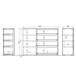 Germania Buffet Oakland I - Noir -Meubles de salle à manger Soldes Magasin 1000223285 200826 06242300071 SKETCH DETAILS P000000001000223285 sketch