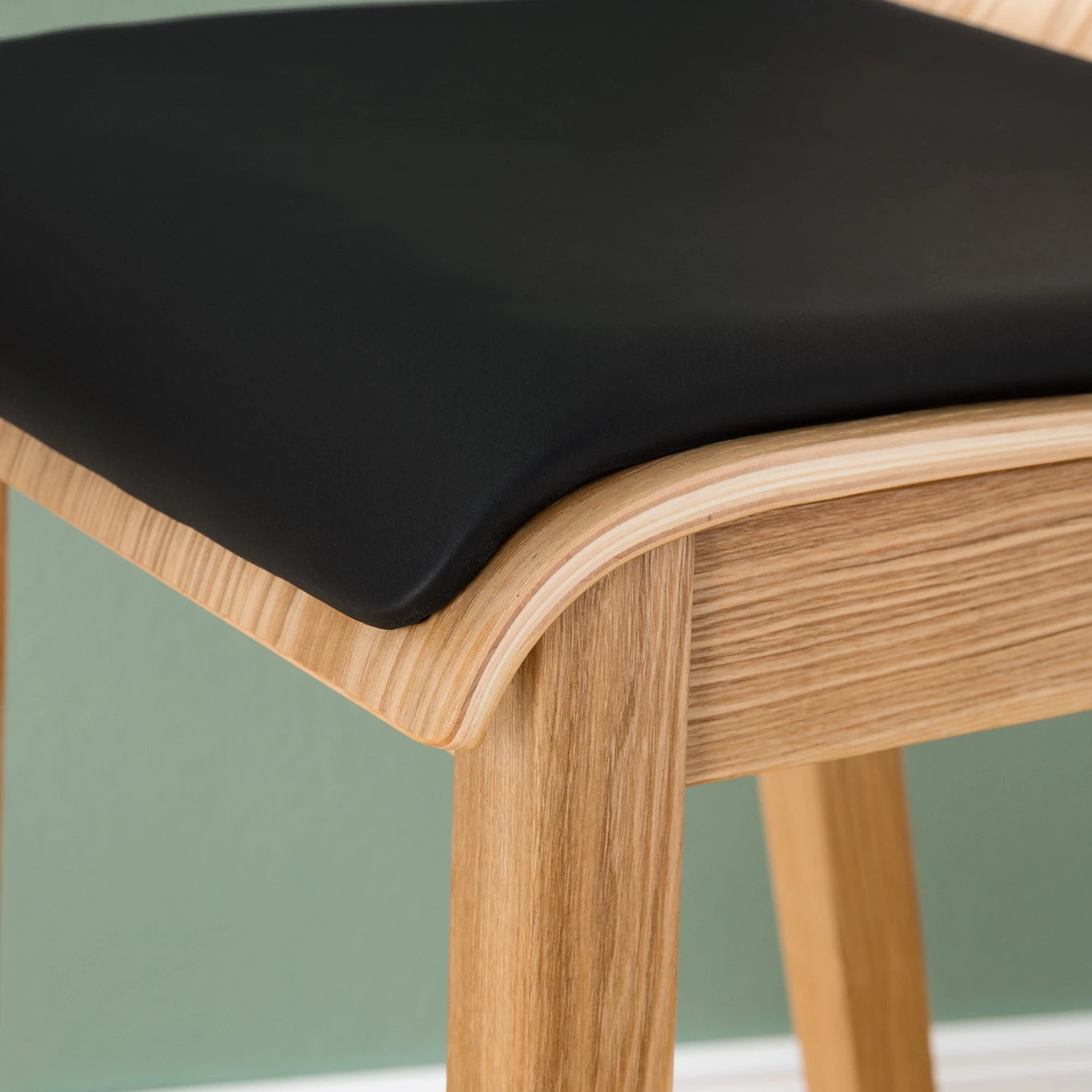 Ars Natura Chaises de bar Tunley (lot de 2) - Imitation cuir / Frêne massif - Beige 7 Ars Natura Chaises de bar Tunley (lot de 2) - Imitation cuir / Frêne massif - Beige – Image 7